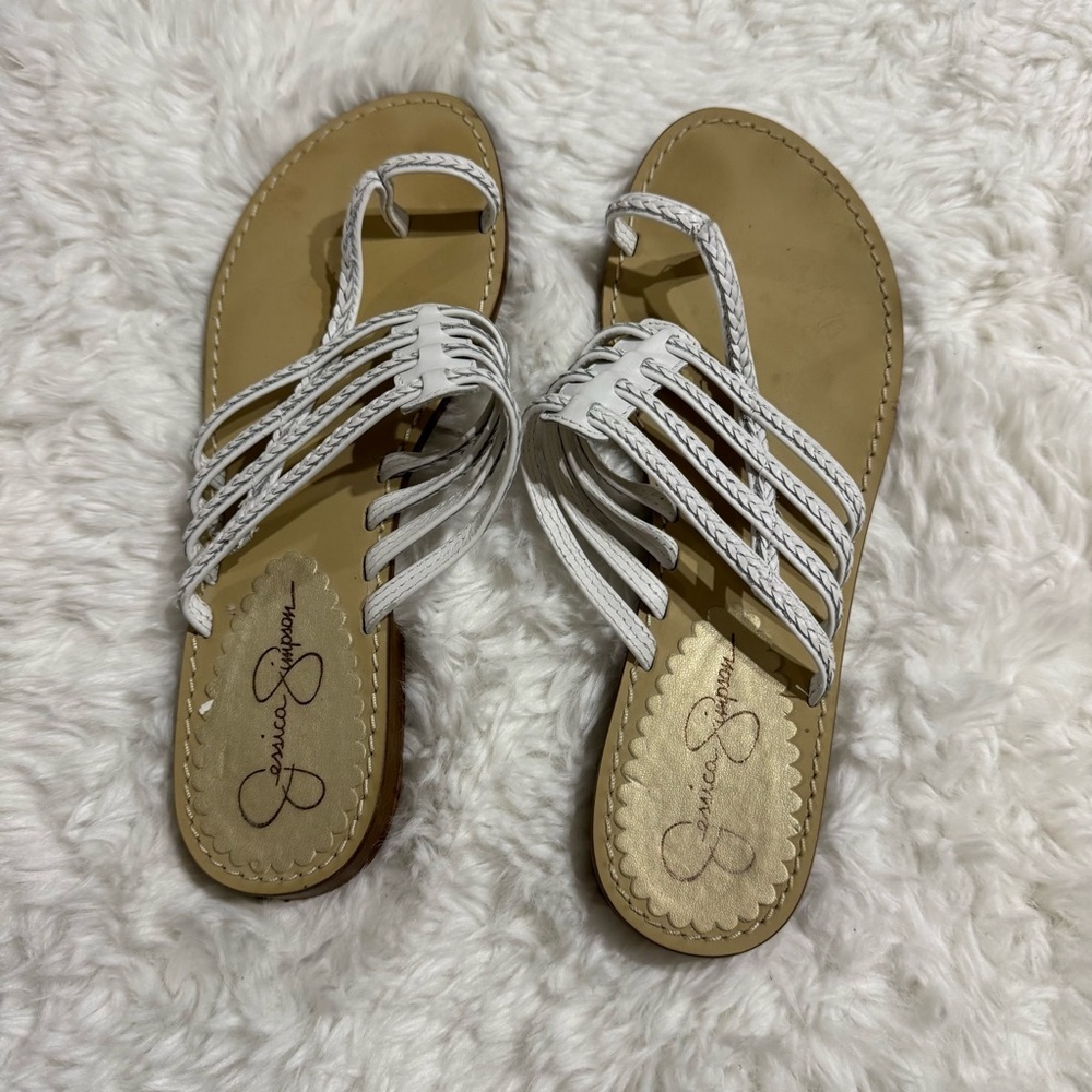 Jessica Simpson White Summer Sandals Size 6.5